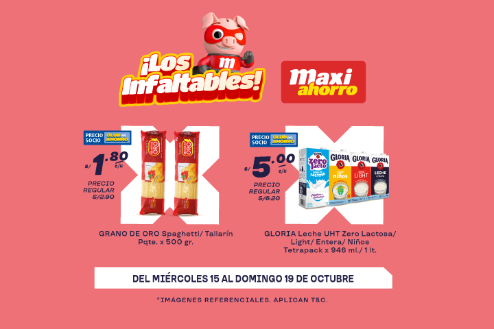 ¡LOS INFALTABLES DE MAXIAHORRO! DEL 15 AL 19 DE OCTUBRE.
